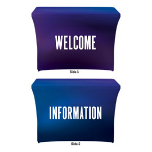 Aurora Lights Welcome Information Stretch Table Covers