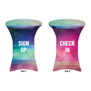 Colorful Lights Sign Up Check In Stretch Table Covers