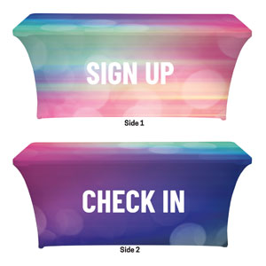 Colorful Lights Sign Up Check In Stretch Table Covers