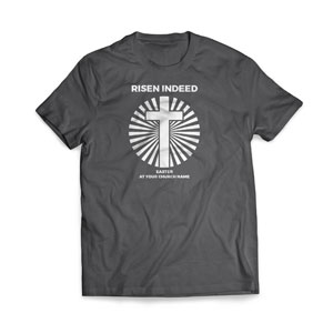 Risen Indeed Cross - Large Customized T-shirts