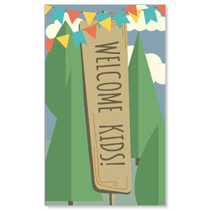 Woodland Friends Welcome 3 x 5 Vinyl Banner