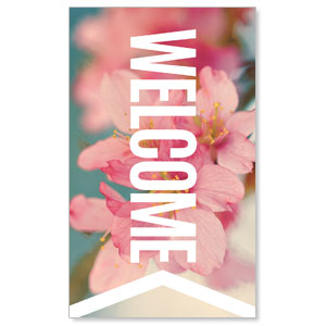 Chevron Welcome Spring 3 x 5 Vinyl Banner