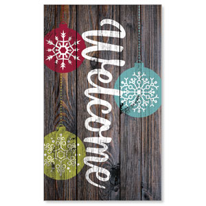 Dark Wood Christmas Ornaments 3 x 5 Vinyl Banner