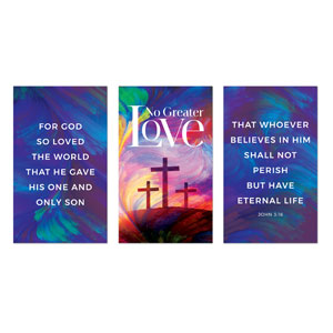 No Greater Love Triptych 3 x 5 Vinyl Banner