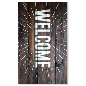 Dark Wood Easter At Welcome 3 x 5 Vinyl Banner