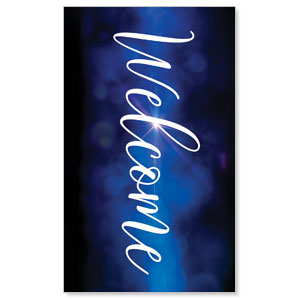 Celebrate Christmas Blue Sparkle Welcome 3 x 5 Vinyl Banner