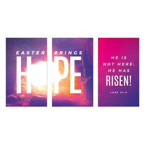 Easter Hope Tomb Triptych 3 x 5 Vinyl Banner