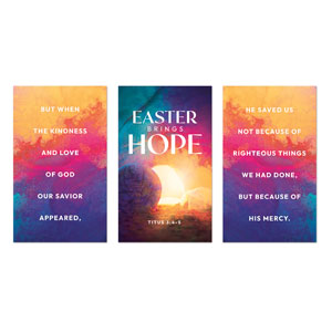 Colorful Open Tomb Triptych 3 x 5 Vinyl Banner