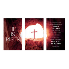 He Is Risen Tomb Cross Triptych 