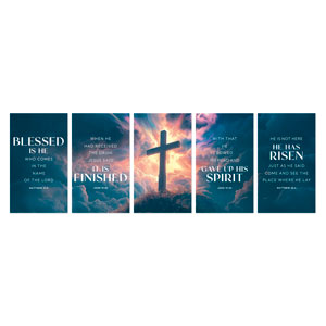 Easter He Is Risen Set 3 x 5 Fabric Banners