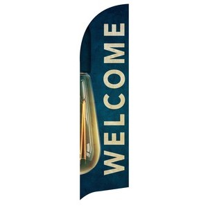 Retro Light Welcome Flag Banner