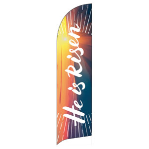 He Is Risen Burst Flag Banner