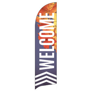 Chevron Welcome Fall Flag Banner