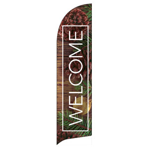 Wooden Slats Winter Flag Banner