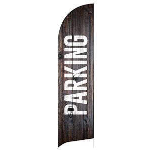 Dark Wood Parking Flag Banner