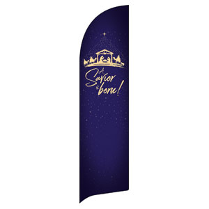 Christmas Star Savior Is Born Flag Banner