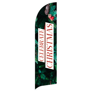 Celebrate Christmas Pine Flag Banner