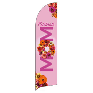 Celebrate Mom Pink Flag Banner