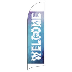 Blue Stucco Flag Banner