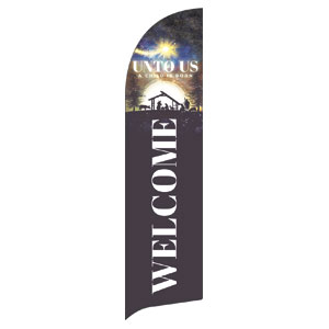 Unto Us Flag Banner