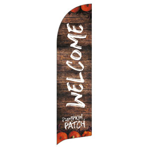 Pumpkin Patch Wood Grain Flag Banner