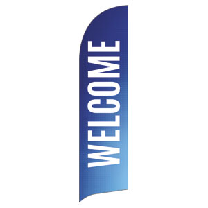 Blue Hue Welcome Flag Banner