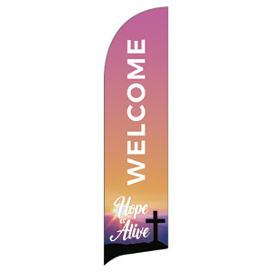 Hope Is Alive Sunrise Cross Flag Banner