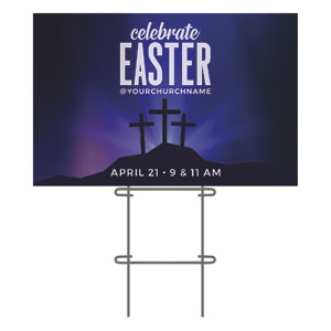 Aurora Lights Celebrate Easter 36"x23.5" Large YardSigns