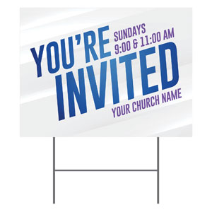 Invited Blue Streaks 18"x24" YardSigns