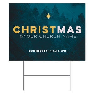 Christmas Teal Trees 18"x24" YardSigns