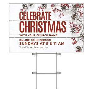 Celebrate Christmas Berries 36"x23.5" Large YardSigns