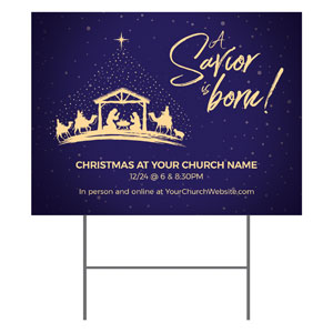 Christmas Star Savior Is Born 18"x24" YardSigns