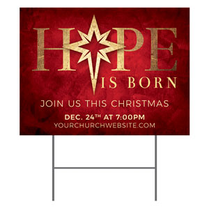 Hope Is Born Star 18"x24" YardSigns