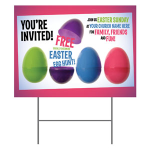 Egg Hunt Plastic Eggs 18"x24" YardSigns