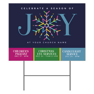 Joy Snowflake 18"x24" YardSigns