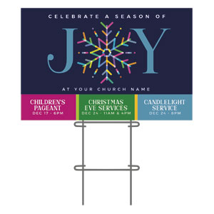 Joy Snowflake 36"x23.5" Large YardSigns