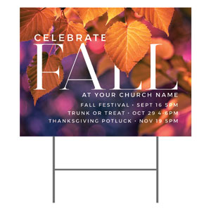 Celebrate Fall Leaves 18"x24" YardSigns