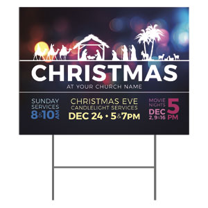 Christmas Bokeh Nativity 18"x24" YardSigns