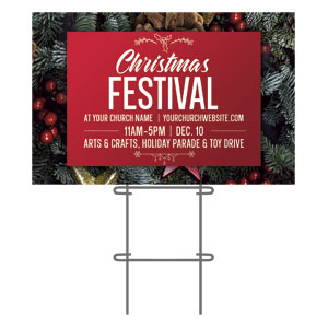 Christmas Festival Invite 36"x23.5" Large YardSigns