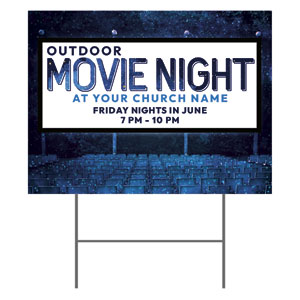 Outdoor Movie Night 18"x24" YardSigns