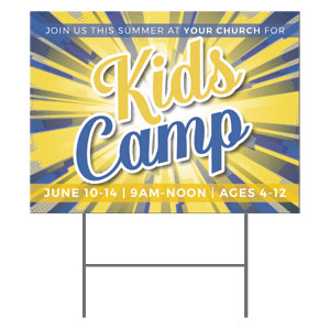 Kids Camp Comic Burst 18"x24" YardSigns