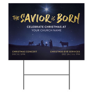 Savior is Born Star 18"x24" YardSigns