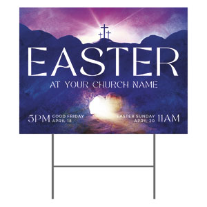 Easter Cross Tomb 18"x24" YardSigns