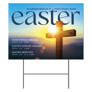 Easter Cross Sunburst 18"x24" YardSigns